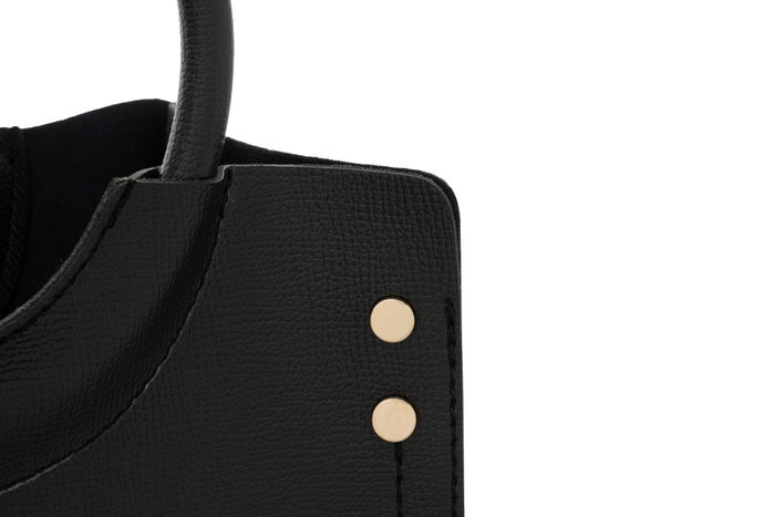 Lucky Bees 1229 Bolso Cruzado Mujer, Bolso de Cuero de Polivinilo, Elegante y Versátil, Color Negro, 28x13x22 cm